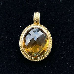 David Yurman Oval Citrine Yellow Sapphire Pendant